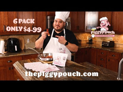 Piggy Pouch - Bacon Grease Container - 6 Pack 12 oz. Pouches